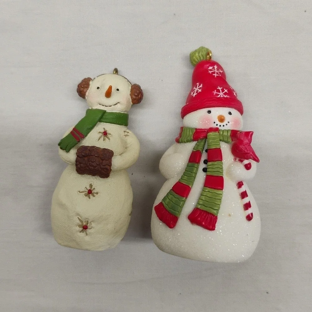 Hallmark Snowman Ornament 8pc Lot 2003-2005 Ornaments Christmas Tree Snowmen VTG